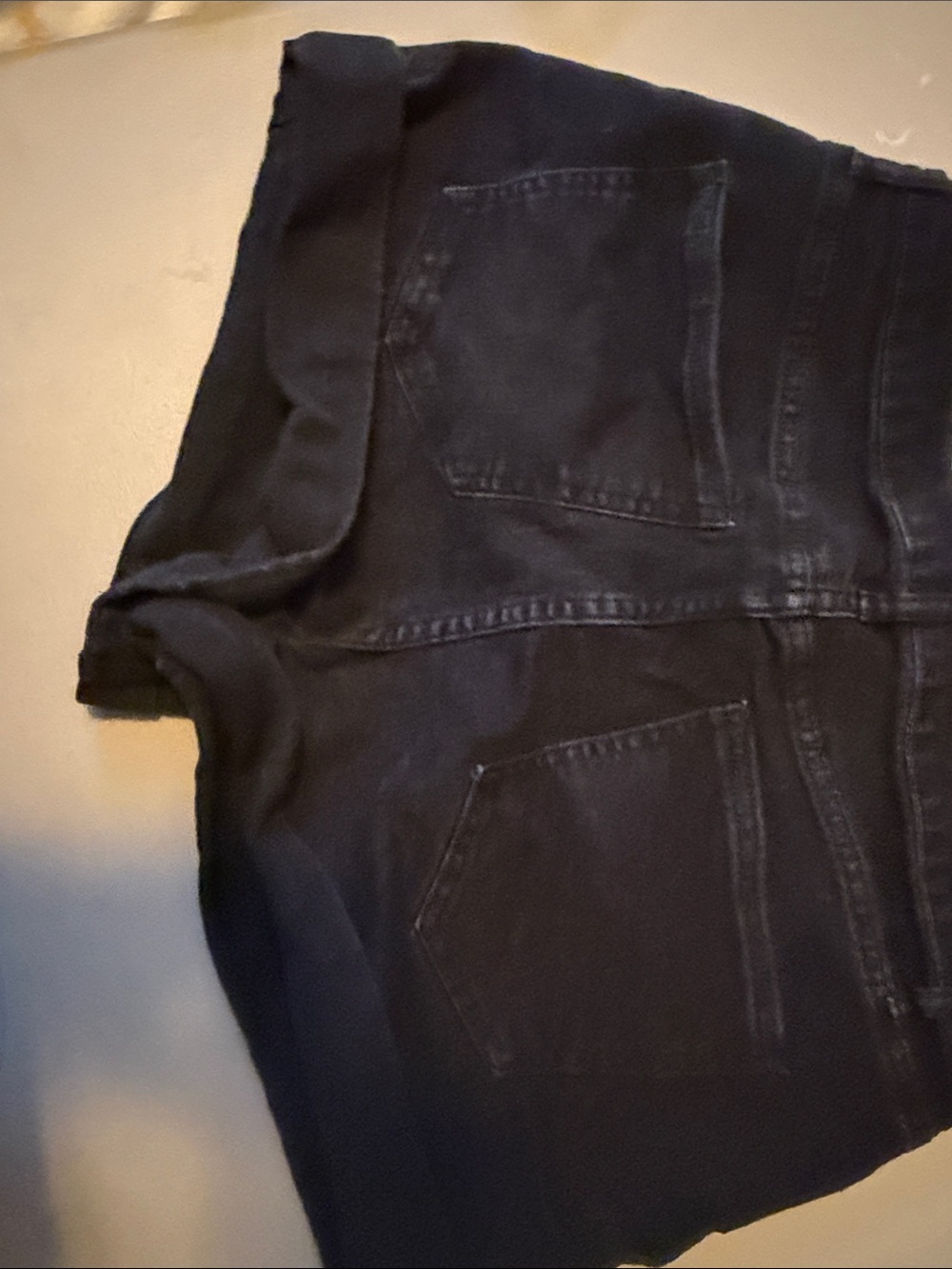 No Boundaries Black High-Waist Cuffed Denim Shorts - Picture 4 of 5